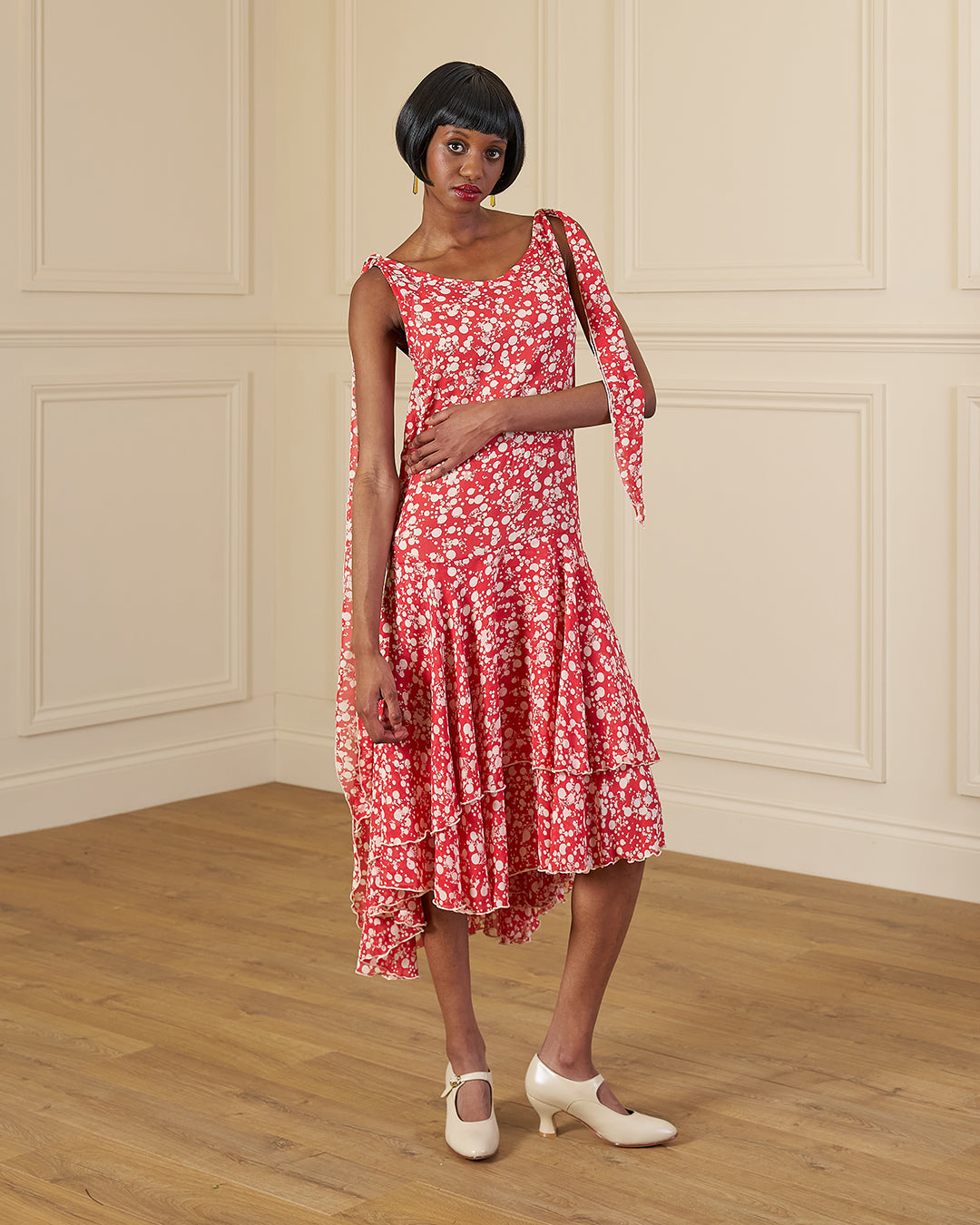 1920s Kitty Dress - Red Confetti