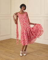 1920s Kitty Dress - Red Confetti
