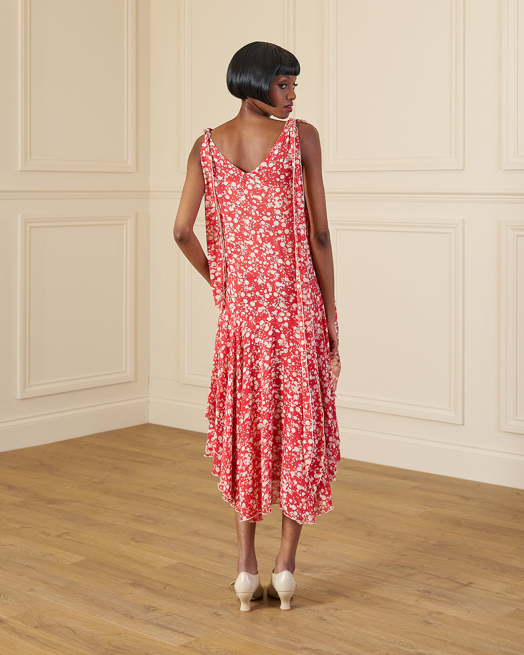 1920s Kitty Dress - Red Confetti