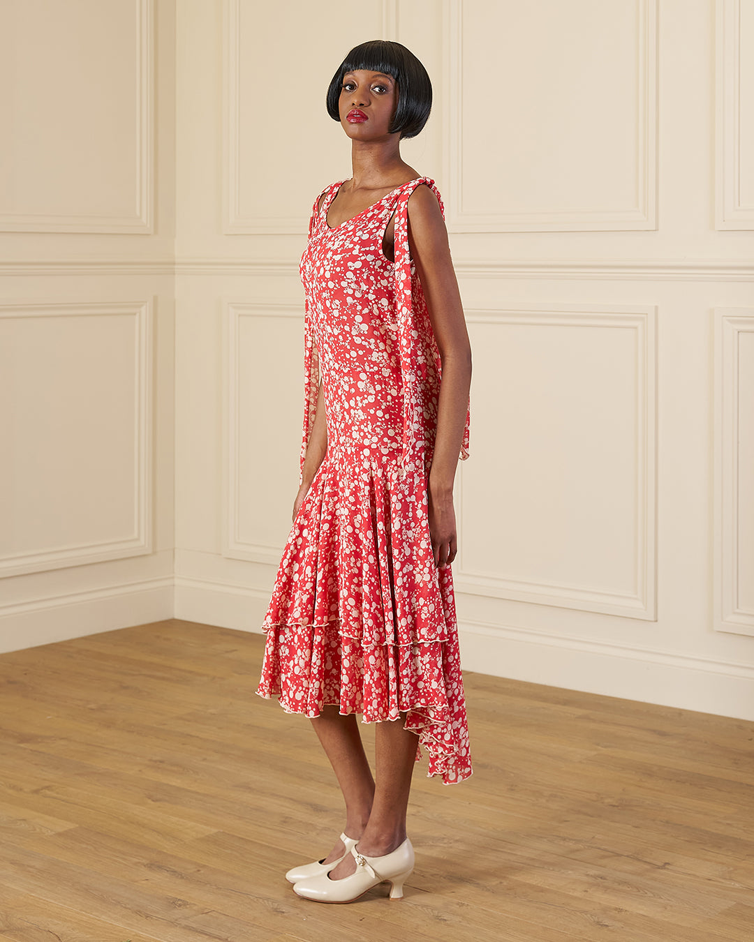 1920s Kitty Dress - Red Confetti