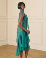 1920s Kitty Dress & slip - Jade Georgette