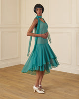 1920s Kitty Dress & slip - Jade Georgette