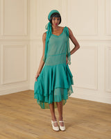 1920s Kitty Dress & slip - Jade Georgette