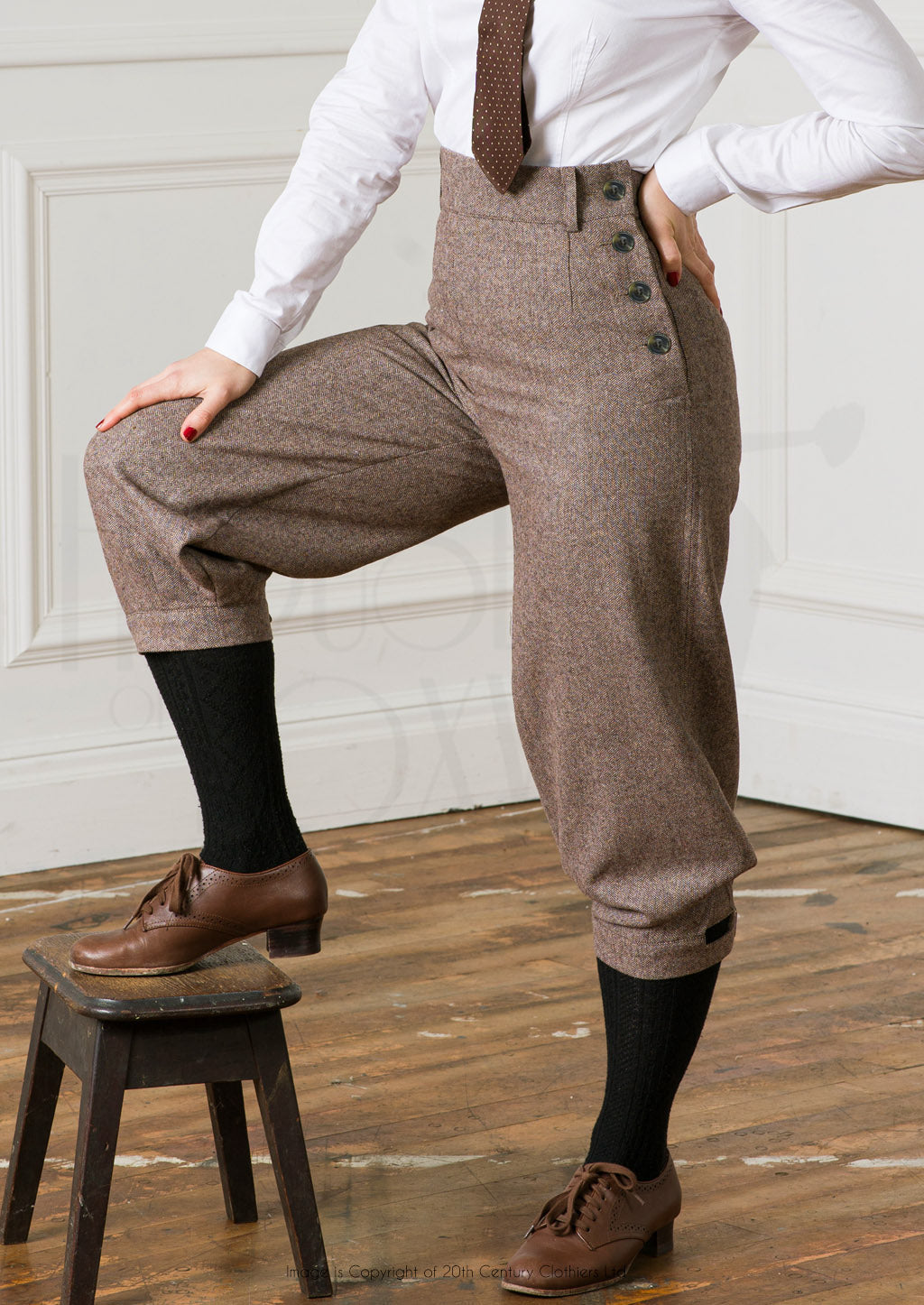 Ladies Plus Fours - Brown Herringbone