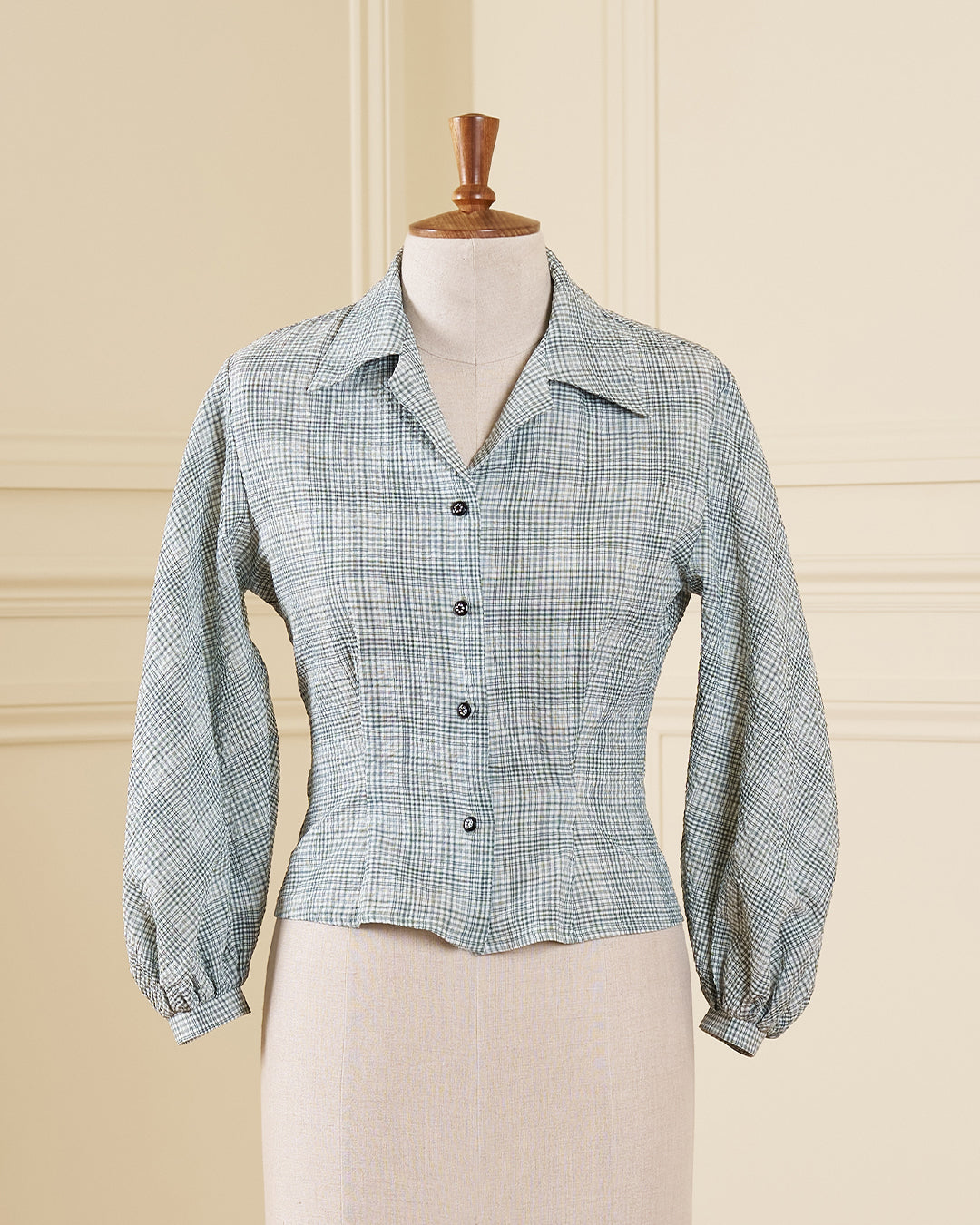 1950s Lola Blouse - Green Check