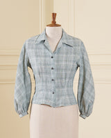 1950s Lola Blouse - Green Check