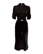 1930s Loretta Bias Dress - Liquorice