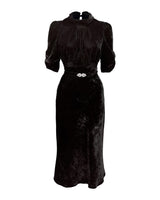 1930s Loretta Bias Dress - Liquorice