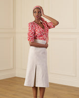 1940s Prim Pleated Skirt - Natural Fibre Ecru