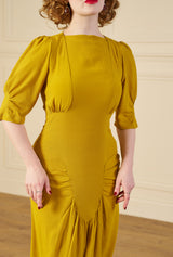 1940s Madison Tea Dress - Chartreuse
