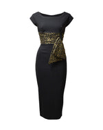 1960s Manhattan Cocktail Dress - Black & Gold