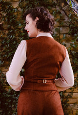 Margot Fitted Waistcoat in Maple Wool Blend