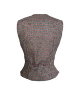 Margot Fitted Waistcoat - Walnut Check Wool