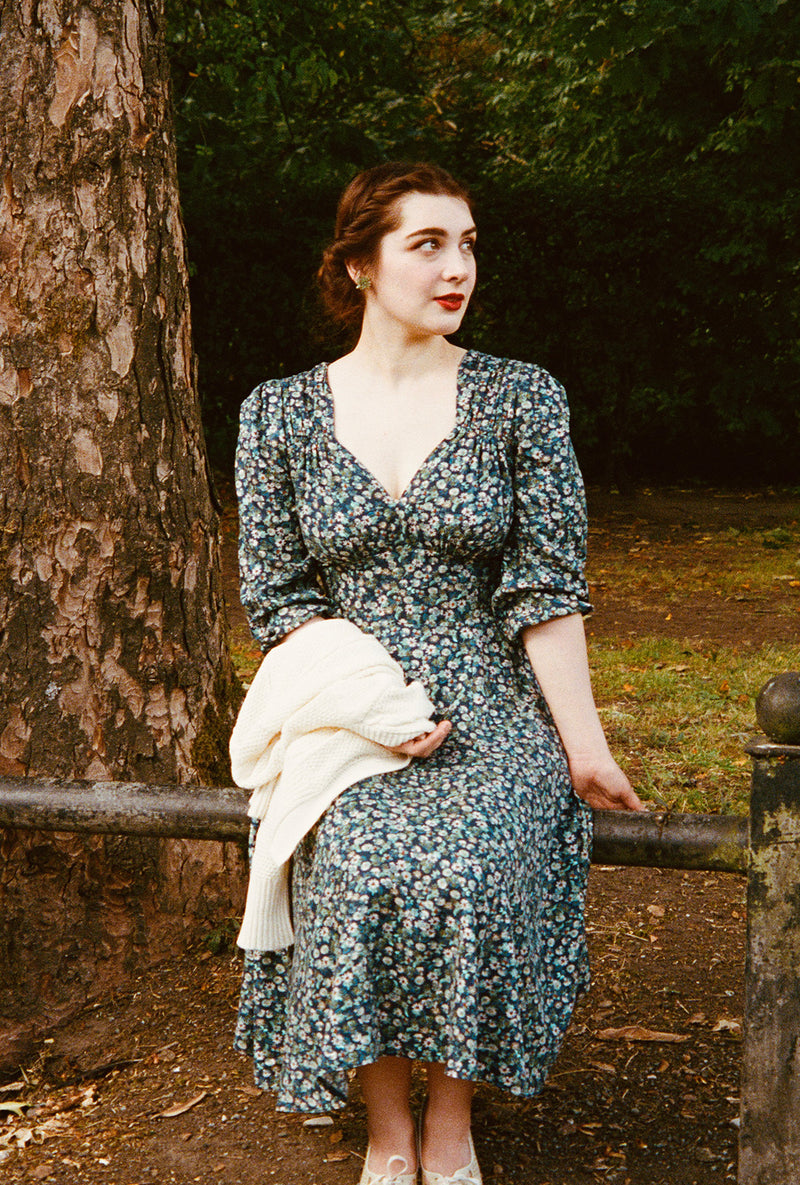 1940s Marian Tea Dress in Marguerite
