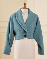 1950s Marilyn Crop Jacket - Duck Egg Wool