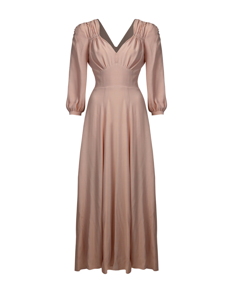 1940s 'Marian' Midi Dress - Blush Pink