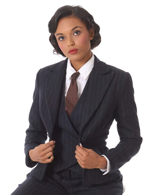 Vintage Suits Women | Work Wear & Office Wear 30s Dietrich Blazer - Chalk Stripe30s Dietrich Blazer - Chalk Stripe  AT vintagedancer.com