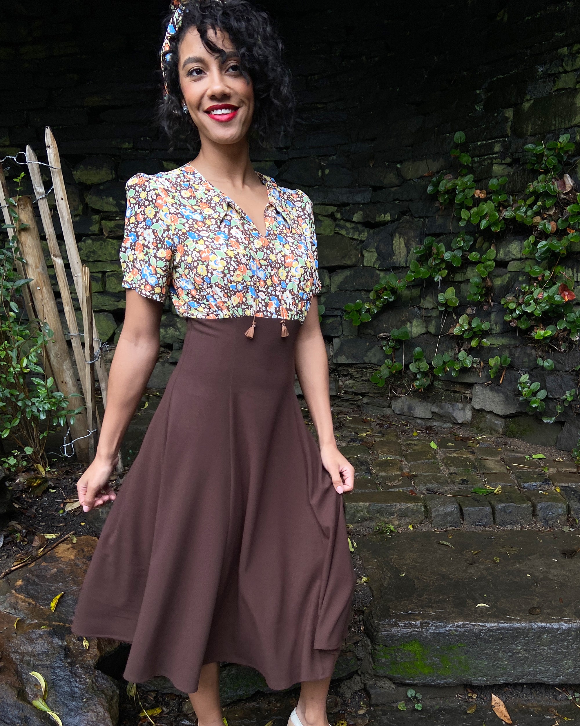 40s Martha Tea Dress - Autumn Posey