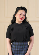 1940s Meet Again Blouse in Black