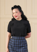 1940s Meet Again Blouse in Black