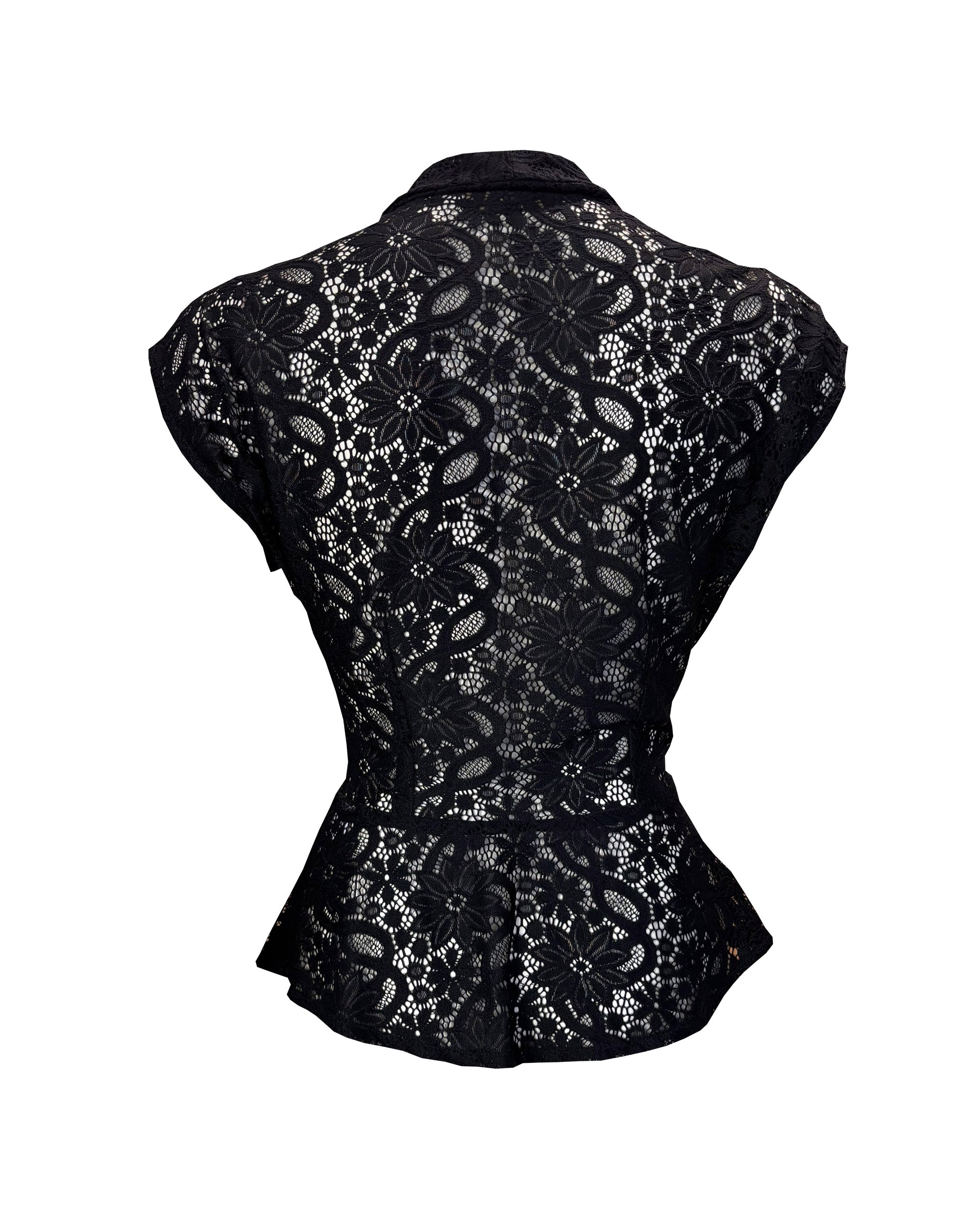 1950s Merle Blouse - Black Lace