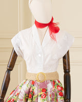 1950s Merle Blouse - Ivory Motif