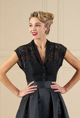 1950s Merle Blouse - Black Lace