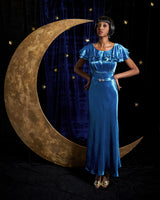 1930s Pandora Bias Cut Gown - Marine Satin