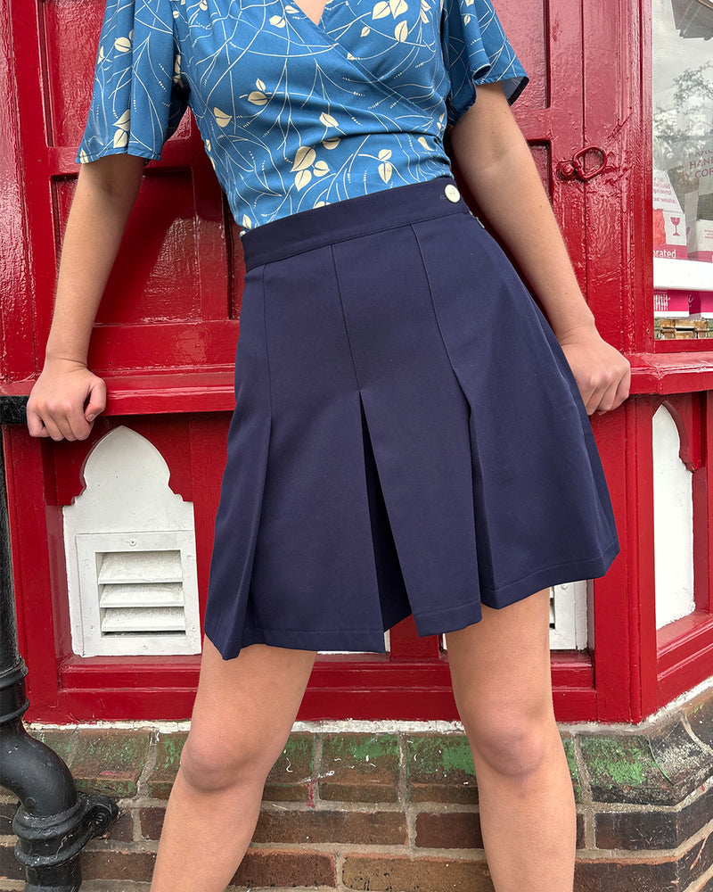 1930s Pleated Shorts - Navy
