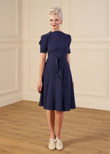 1940s Stanwyck Dress - Navy