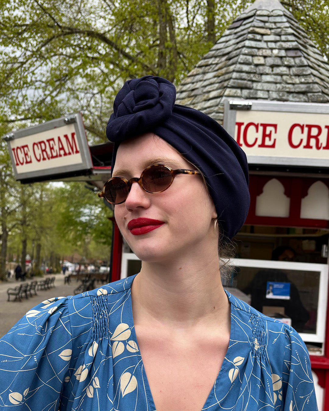 1940s Turban - Navy