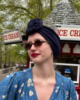 1940s Turban - Navy