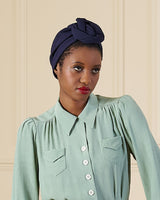 1940s Turban - Navy