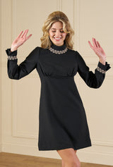 1960s Carnaby Mini Dress in Black and Rose Gold