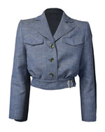 1940s Utility Buckle Jacket in Blue Wool