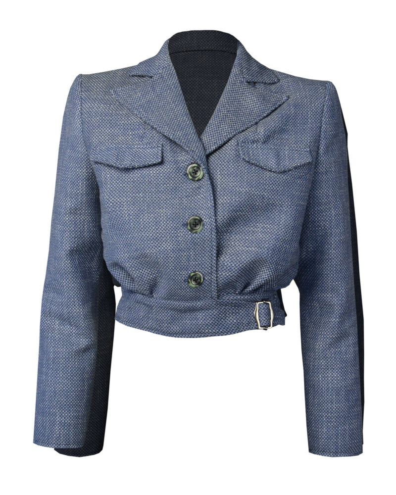 1940s Utility Buckle Jacket in Blue Wool