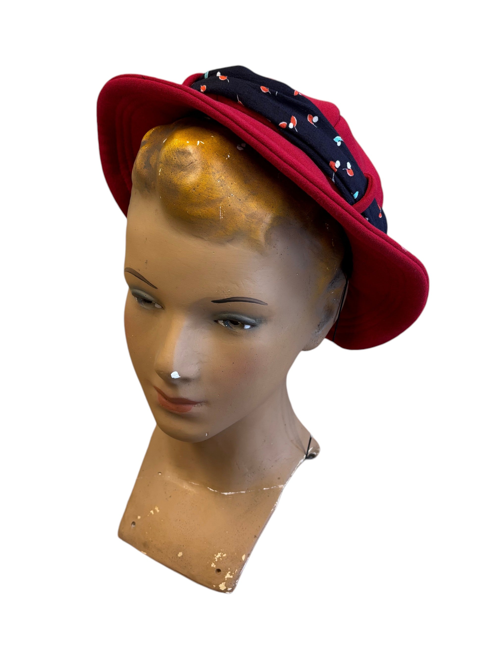 1930s Harbour Belle Hat - Red - product shot