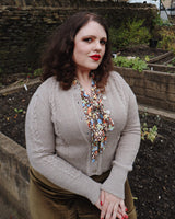 Vintage Cable Crop Cardigan - Oatmeal