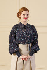 1930s Poet Blouse - Ocean Pearl