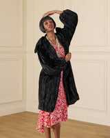 1920s Opera Coat - Black Velvet