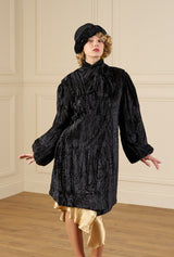 1920s Opera Coat in Black Velvet