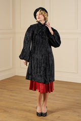 1920s Opera Coat in Black Velvet