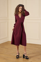 1970s Ossie Wrap Dress - Aubergine