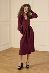1970s Ossie Wrap Dress - Aubergine