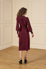 1970s Ossie Wrap Dress - Aubergine