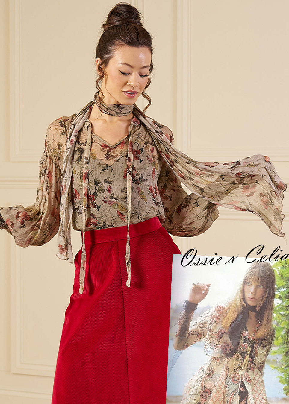 1930s / 1970s Poet Blouse & Sash - Wild Nectar Georgette