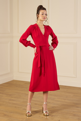 1970s Ossie Wrap Dress - Red