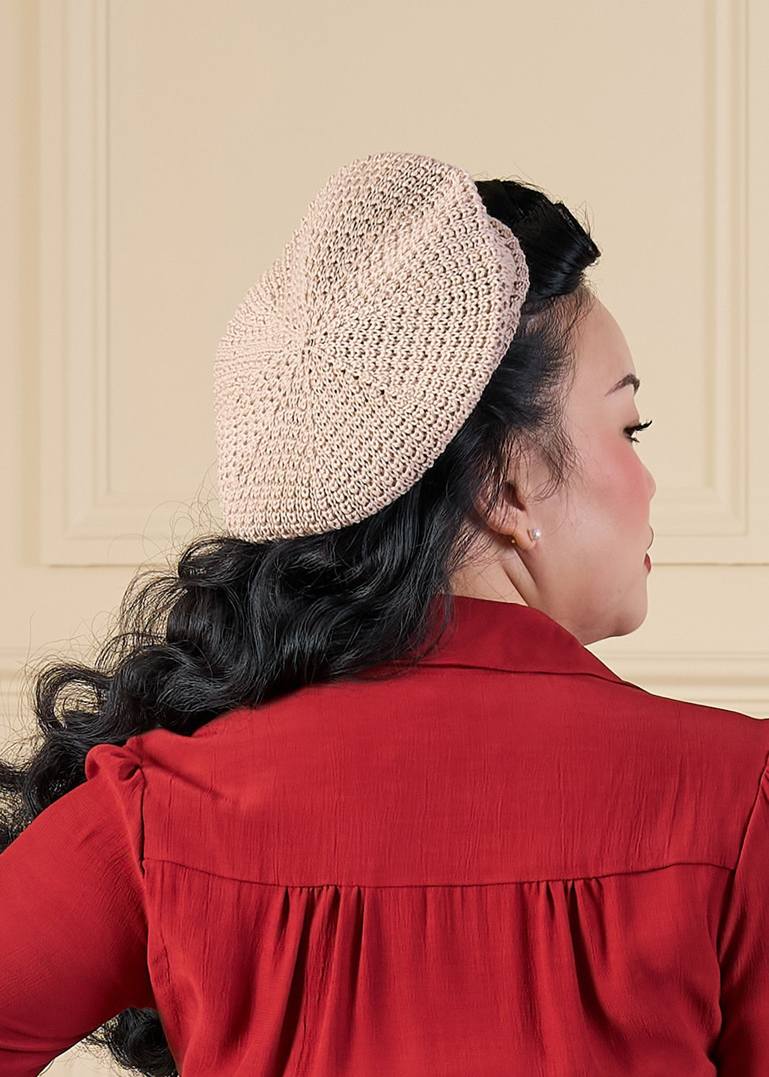 Knitted Beret - Pearl