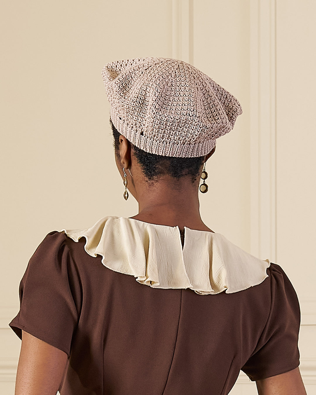 Knitted Beret - Pearl