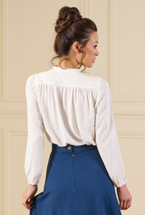 1970s Peasant Blouse - Ivory
